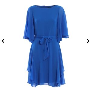 Lauren Ralph Lauren Mandie Blue Georgette Dress